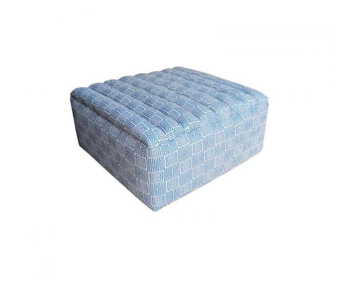 Blue Pattern Ottoman Side
